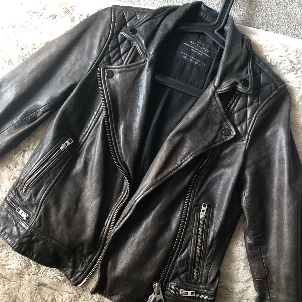 All Saints Black Leather Jacket